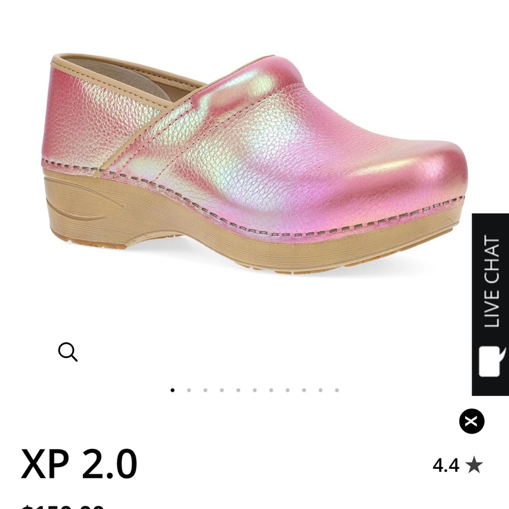 Dansko Pink Metallic Mules